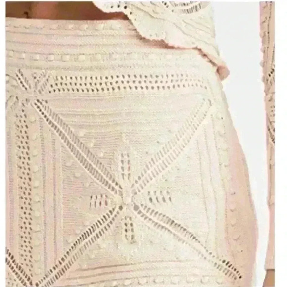 Rebecca Taylor crochet top and skirt set in pink cotton - Picture 7 of 12